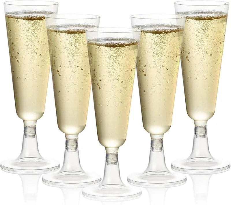 Visita la tienda de MATANA MATANA 48 Copas de Champán de Plástico, 150ml - Copas de Cava en Plástico Rígido, Lavables y Reutilizables - Vasos para Champagne, Vino Espumoso, Cócteles y Postres - Ideal Bodas, Navidad y Fiestas — Vino y mesa festiva