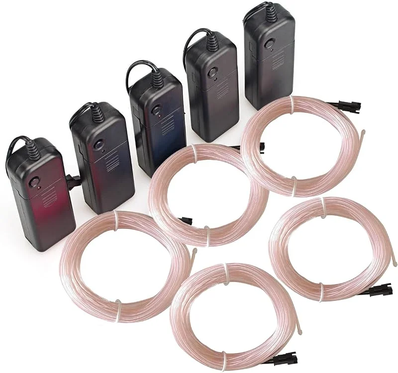 Visita la tienda de Sunboia 5 x 3 m EL Cable de neón con pila blanca EL Cable Guirnalda luminosa 3 modos de iluminación Fix intermitente, estroboscópico, tubo fluorescente EL Wire ropa festiva fiesta boda coche bicicleta — Luces Navidad