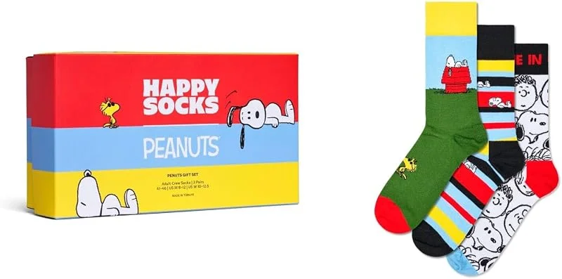 Visita la tienda de Happy Socks Happy Socks Peanuts Snoopy Calcetines y Caja Regalo — Decoracion Navidad