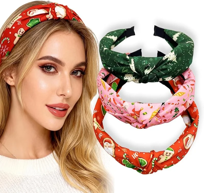 LXONTSG Headband Navidad, 3 Piezas Diadema Navideñas, Headband Christmas, Diadema Navidad para Niños Adultos, Tocado Navideño Mujeres, Multicolor, para Decoración Temática de Navideñas — Ropa Navidad