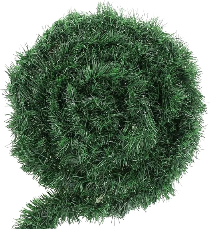 AOUZOVLI 20M Guirnaldas Verdes Navidad, No Iluminado Guirnalda De Pino Verde Artificial, Guirnalda Navideña Suave para Decoraciones De Coronas De Fiesta De Navidad En Interiores Al Aire Libre — Decoracion Navidad