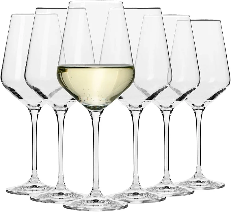 Visita la tienda de Krosno KROSNO Copas de Vino Blanco Juego de 6, 450 ml, Colección Avant-Garde — Vino y mesa festiva