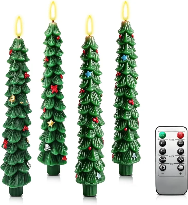 Roadtime 4 velas para árbol de Navidad con mando a distancia y temporizador — Luces Navidad