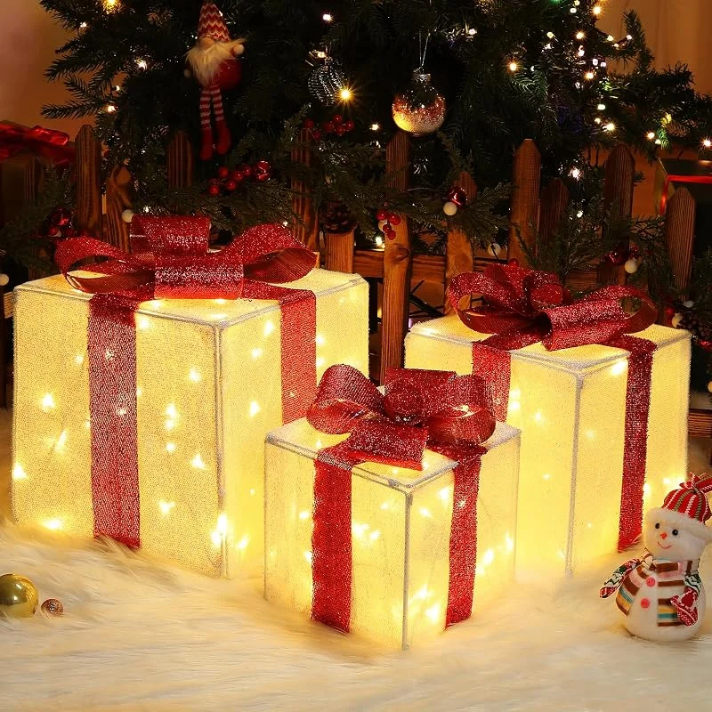Visita la tienda de Quntis Quntis 117 LED Luce de Caja de Regalo de Decoración Navidad Grande Plegable — Luces Navidad