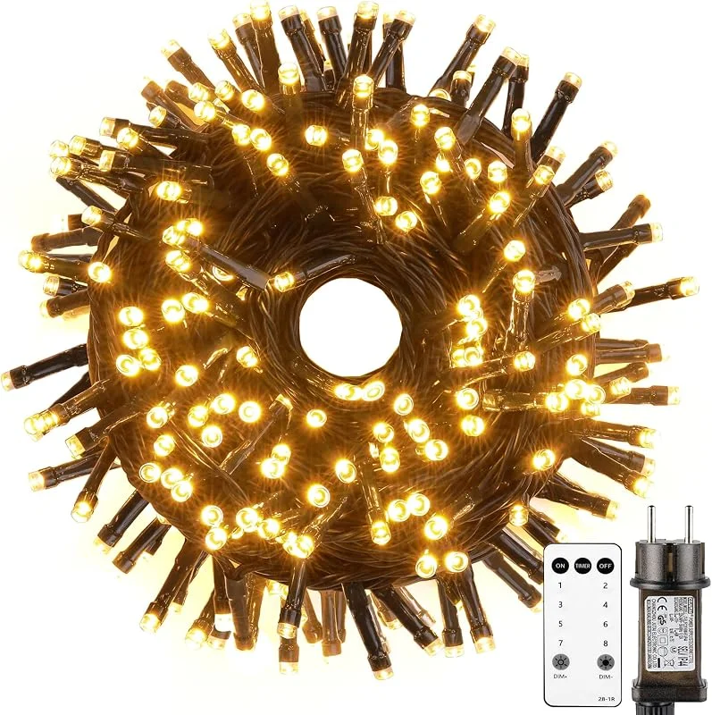 Tacobey Luces Arbol Navidad Exterior, 10M 100LED Guirnalda Luces Enchufe — Luces Navidad