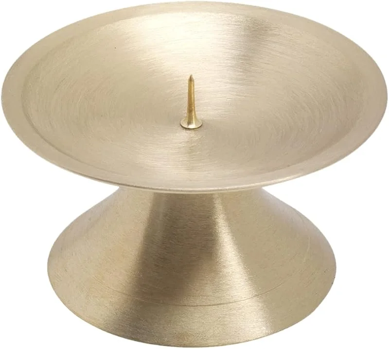 Visita la tienda de NKlaus NKlaus Candelabro de Disco Ø9cm Candelabro de latón Dorado Mate Candelabro de Altar con pincho 10716 — Cena a la luz de velas
