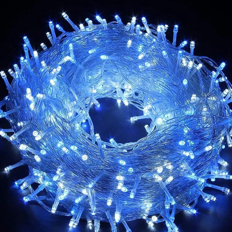 Kyllog - Guirnalda luminosa, 50 m, 500 LEDs, impermeable, interior y exterior, 8 modos, guirnalda luminosa, para Navidad, boda, fiesta, club, jardín, ventana, pared (azul) — Luces Navidad