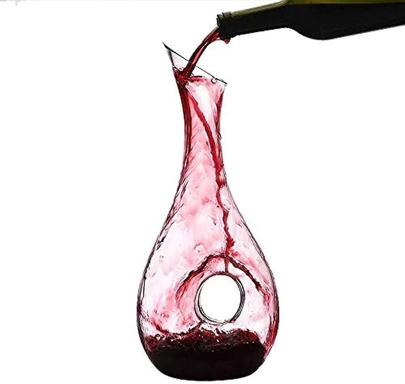 AWANG - Decantador de Vino Tinto sin Plomo, decantador de Vino Europeo con Cuello Largo y Hueco, Juego de decantador de Vino — Vino y mesa festiva