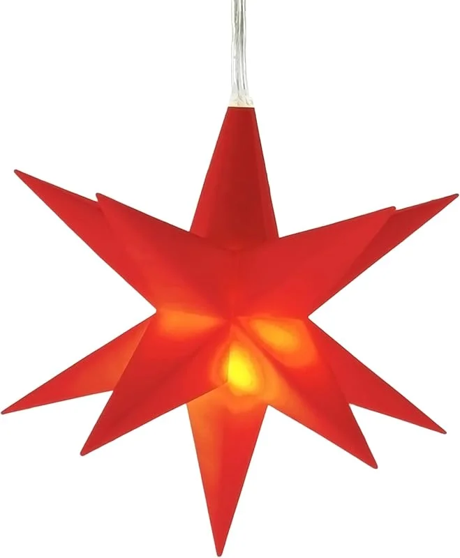 Spetebo Estrella navideña LED 3D blanca cálida, 12 cm, con temporizador — Decoracion Navidad