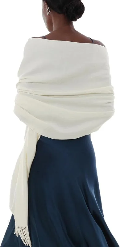 PIOYMEYA Pañuelos Chal Bufanda Mujer Pashmina Estolas Bodas Invierno Chale Fiesta Sólido Fulares Foulard Larga Cálida — Ropa Navidad