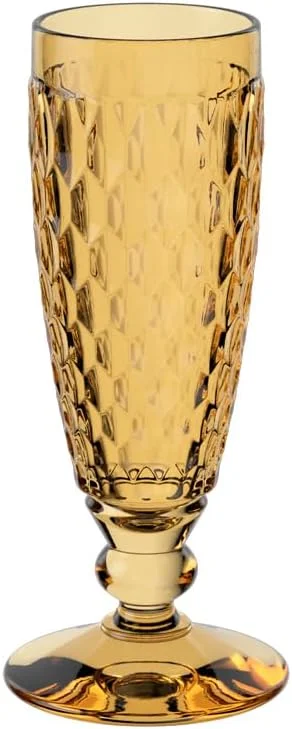 Villeroy & Boch - Boston Safron copa para cava, 120 ml, copa de cristal para Champagne y vino espumoso, apta para lavavajillas, amarillo — Vino y mesa festiva
