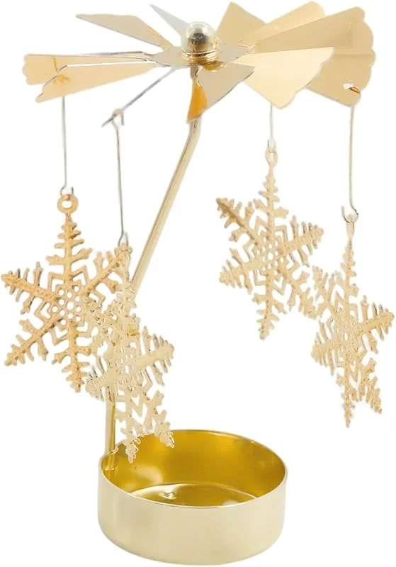 Saituo Home Portavelas Decoracion, Portavelas Giratorio Dorado, Porta Velas Decorativas, Centros Decorativos de Mesa, Candelabros Decorativos de Velas para Navidad Cumpleaños Boda Centro de Mesa (S) — Cena a la luz de velas