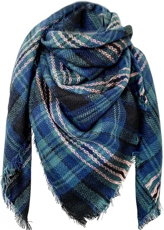 DELEY Retro Bufanda de Tartán a Cuadros de la tela Pañuelo Chal Mantón — Ropa Navidad