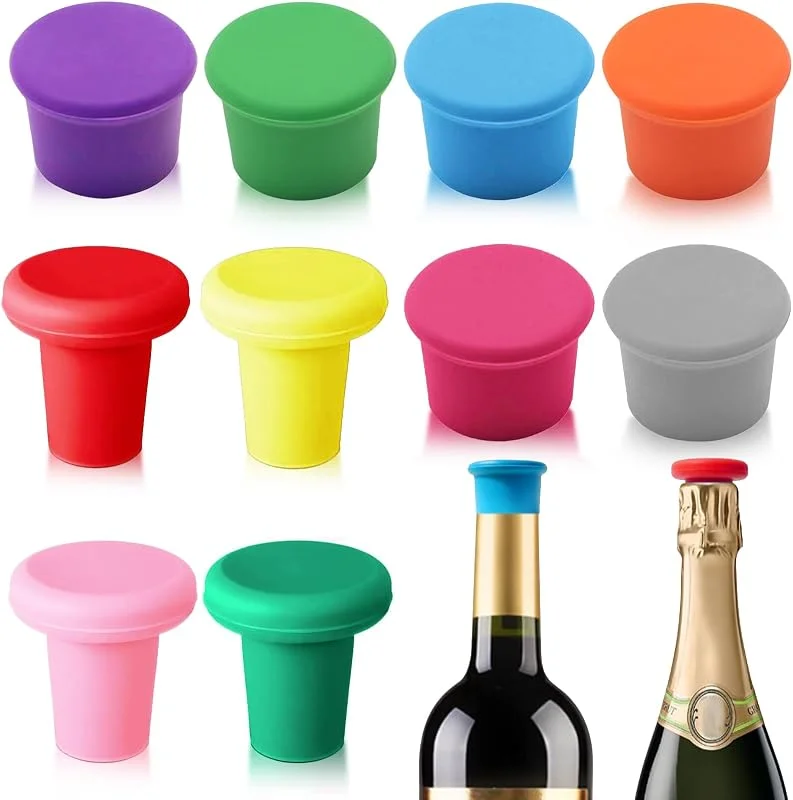 Yeheap 10 Piezas Tapones para Botellas de Vino, Tapon Botella Vino Silicona — Vino y mesa festiva