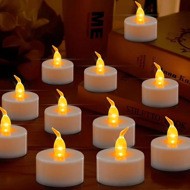 Frasheng Paquete de 39 Luces de Té LED Sin Llama, Velas Eléctricas Con Luz Parpadeante Amarilla Cálida, CR2032 Pilas, para Navidad, Halloween, Bodas, Fiestas — Luces Navidad