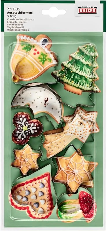 Visita la tienda de ORIGINAL KAISER Original Kaiser - Moldes para galletas de Navidad, 9 piezas, cortadores de galletas, cortadores de galletas, cortadores de galletas, para cortar galletas, fondant — Hogar y cocina