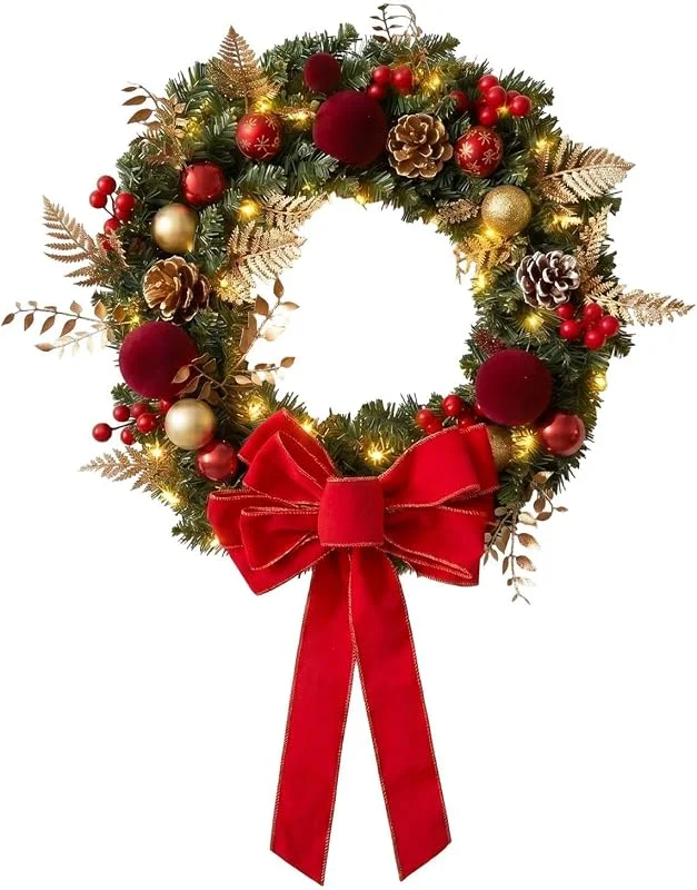 Generisch Coronas de Navidad para puerta de casa, 40 cm, decoración exterior — Decoracion Navidad