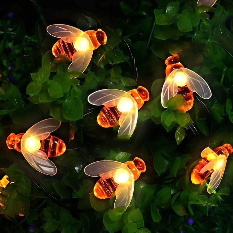 Visita la tienda de Augone Guirlande Lumineuse Solaire Extérieur, 50 LED Abeille 7M, 8 Modes Éclairage Étanche IP65, Décoration Solaire pour Jardin, Balcon, Terrasse, Arbre, Fête (Blanc Chaud) — Luces Navidad