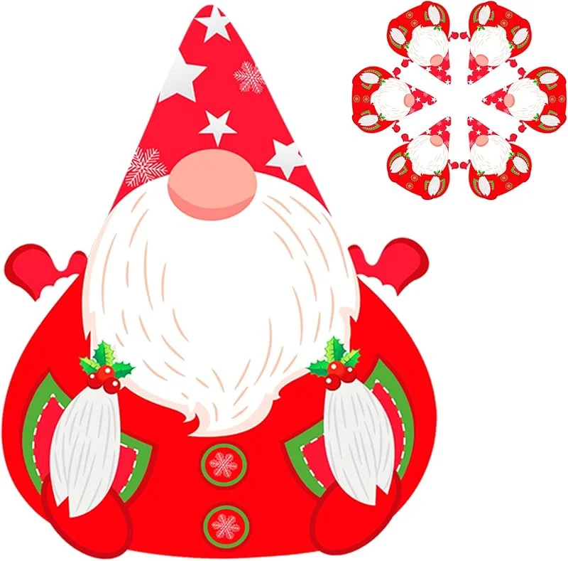 Pwsap 6 Manteles Individuales de PVC Navideños, Bonitos Manteles Individuales de Mesa de Comedor Navideños, Juego de Alfombrillas de Gnomo Navideño Rojo, para Cocina, Mesa de Comedor, Fiestas Navideñas — Hogar y cocina
