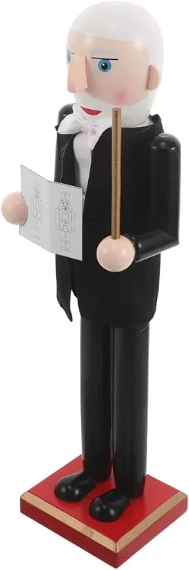 PRETYZOOM Cascanueces Negros Decorativos de Madera Profesor Cascanueces, Adorno Navideño para Repisas y Centros de Mesa, Decoración del Hogar para Navidad, Figura Coleccionable y Artesanal — Decoracion Navidad