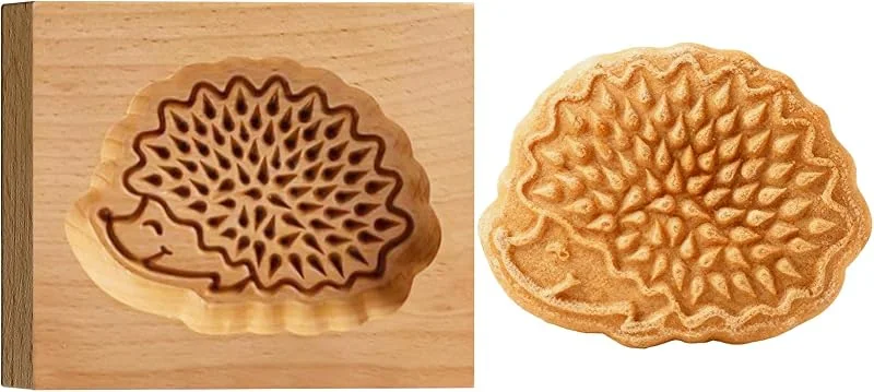 Huahuanghui Moldes de Madera para Galletas, Molde de Sello de Erizo — Hogar y cocina