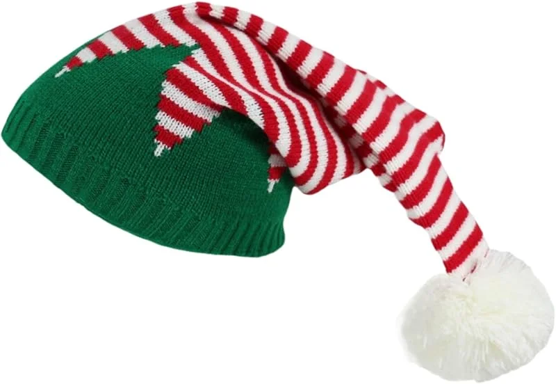 Generic Gorro de Navidad – Gorro de punto de Papá Noel para mujer, colorido y cómodo, diseño festivo para clima frío, mujeres, niñas, niños, uso diario, actividades al aire libre, reuniones — Ropa Navidad