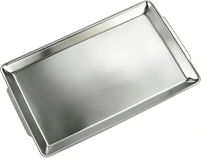 Visita la tienda de SANQIAHOME Bandeja para Servir de Acero Inoxidable, Plato Grande, Plateado de 40 x 24 cm, Cocina, Plato de Fiesta — Hogar y cocina