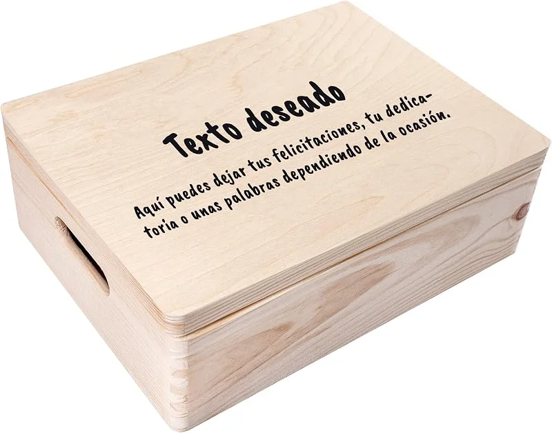 Visita la tienda de Creative DECO Creative DECO Caja de Regalo con tu Texto Personalizado Caja Madera — Envoltorio regalo