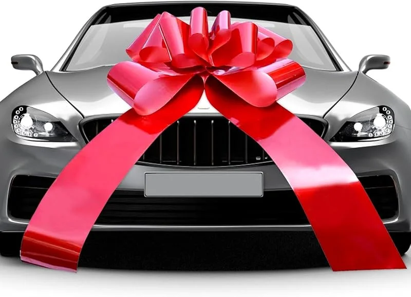 VOSSOT Lazo Grande para Coche Rojo, Lazos de Regalo, Lazo Gigante para Coche Lazo de cumpleaños Lazo Rojo Grande Lazos para Regalos, Lazos navideños para Coches, Lazo de Regalo (30 Inches) — Envoltorio regalo