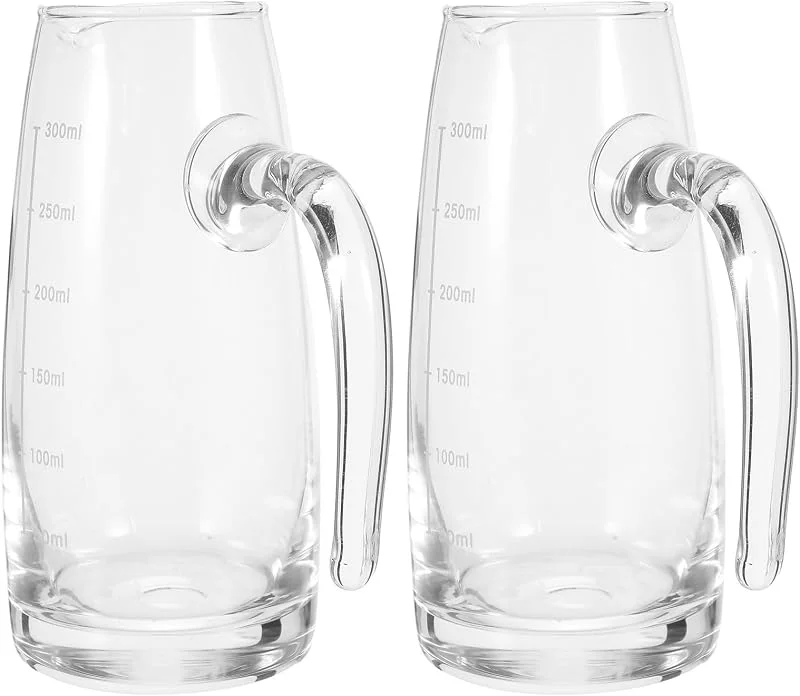 Visita la tienda de ABOOFAN 2 Piezas Jarra de Vidrio de 300ml con Asa y Escala — Vino y mesa festiva