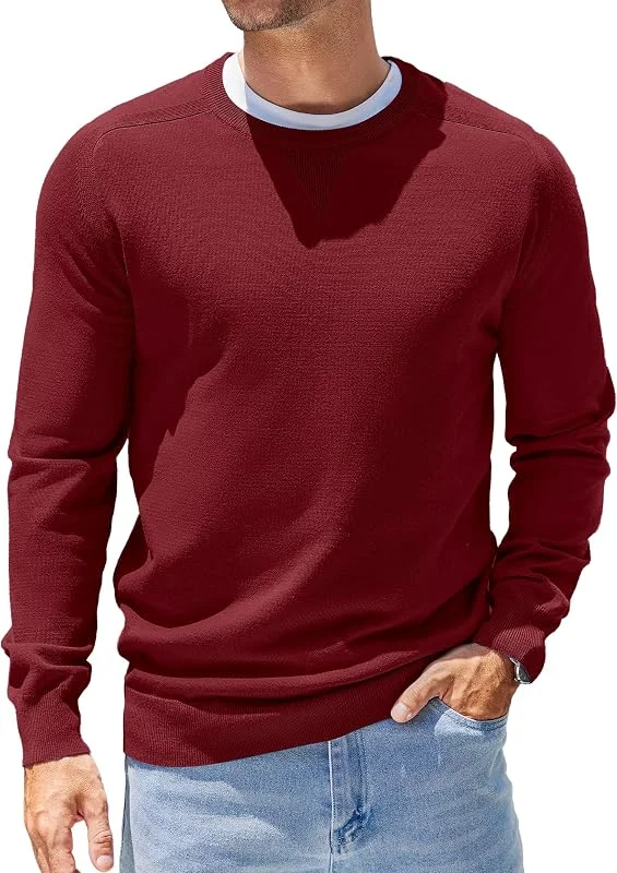 Visita la tienda de COOFANDY COOFANDY Jersey de los Hombres de Cuello Redondo de Manga Larga Jersey de Punto Casual Ligero Liso Invierno Tops de los Hombres — Ropa Navidad