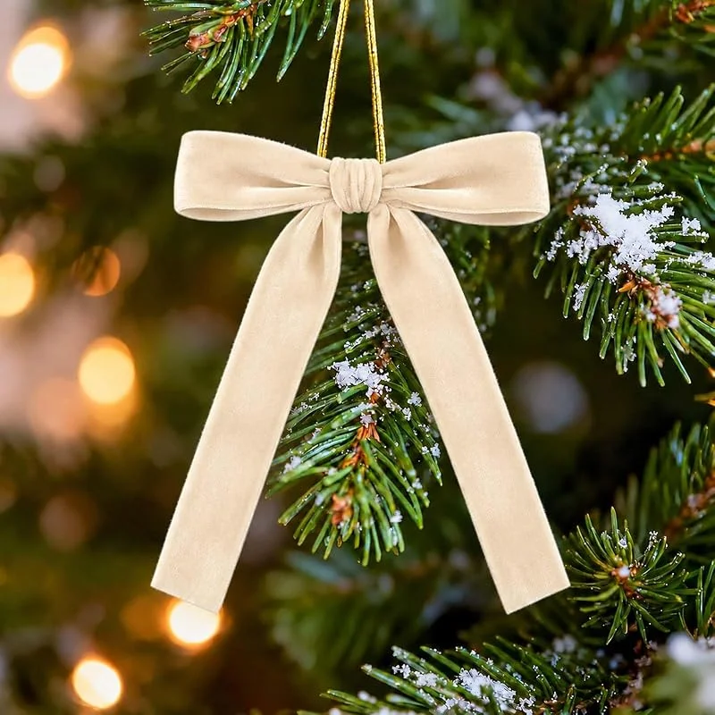 Visita la tienda de G2PLUS G2PLUS Lazos de Terciopelo de Navidad Blanco Marfil 13x18cm, 16PCS — Decoracion Navidad