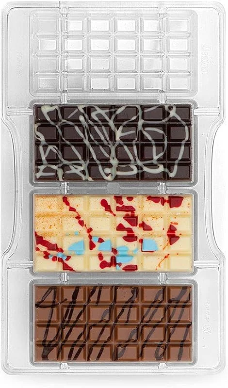 Decora 0050145 Molde para Chocolate Tableta CLÁSICA 4CAV 85X42X10HMM 200X120X22, El plastico, Transparente — Hogar y cocina