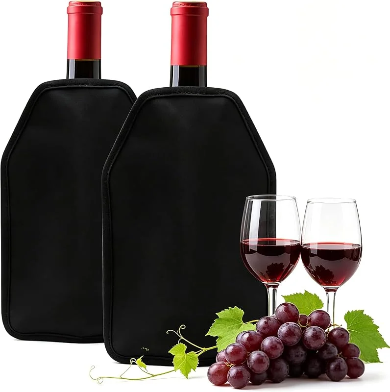 MOFXWHE 2 unidades enfriador de vino, manguito de enfriamiento para botellas de champán, funda para viajes, para vino, champán, botellas de champán — Vino y mesa festiva