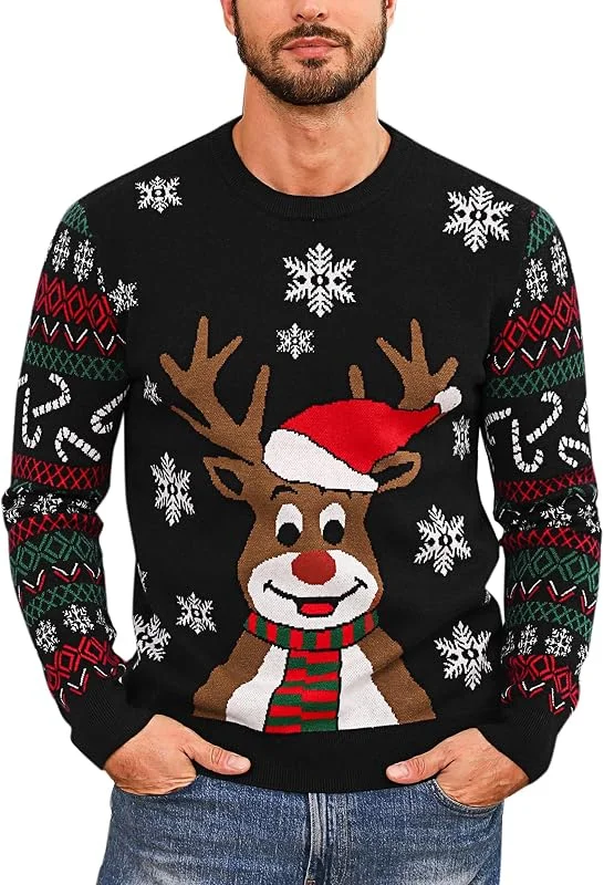 Visita la tienda de Marvmys Marvmys Jersey Navideño Hombre Punto Cuello Redondo L-XXL — Ropa Navidad