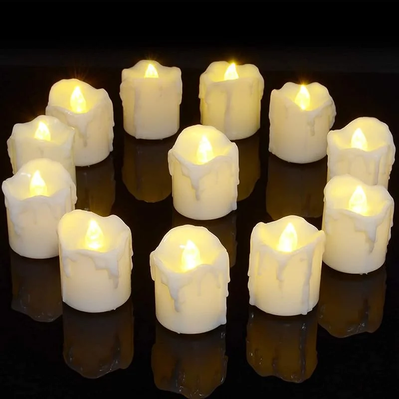 Visita la tienda de PChero PChero 12pcs Batería operada con Temporizador Blanco cálido LED sin Llama Parpadeante Luces de té con Temporizador, 6 Horas Encendido por 24 Horas de Ciclo - [Versión de 1.7 Pulgadas] — Luces Navidad