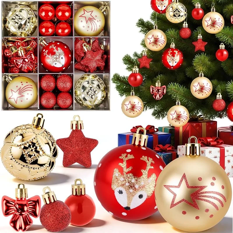 Visita la tienda de Pamofuper Set de 35 bolas de Navidad con 7 estilos de diseño — Decoracion Navidad
