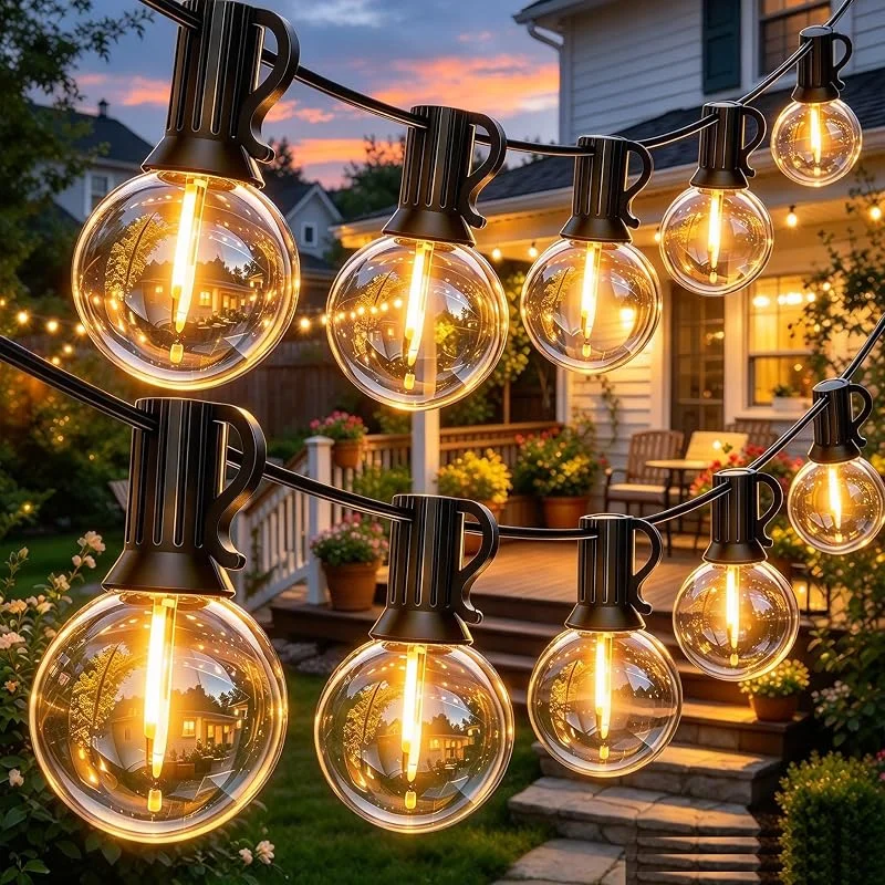Visita la tienda de Svater Svater 13 Metros Guirnalda Luces Exterior G40 LED Guirnaldas Luminosas de Exterior Impermeable IP45, Cadena de Luz para Jardín Terraza Patio Fiesta, 2700K Blanco Cálido — Luces Navidad