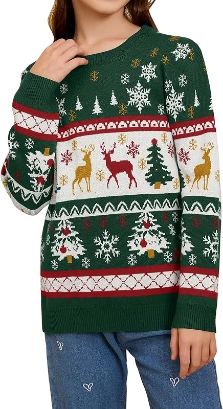 Namatime Jerséis navideños graciosos para mujeres, hombres, niños, a juego para la familia, divertido jersey navideño de punto — Ropa Navidad