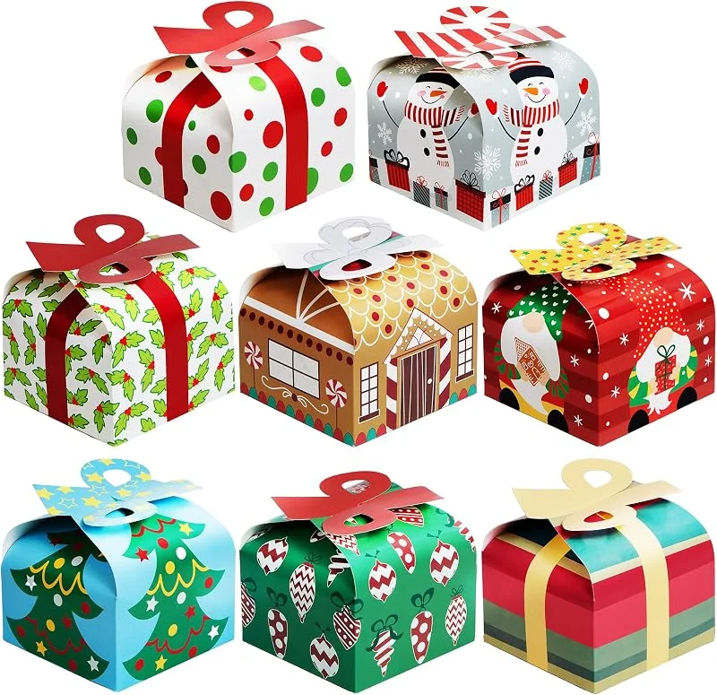 Visita la tienda de JOYIN 24 cajas de regalo 3D de Navidad con lazo para Navidad, cajas de papel de golosinas de Navidad, suministros de fiesta escolar, cajas de cartón para galletas — Envoltorio regalo