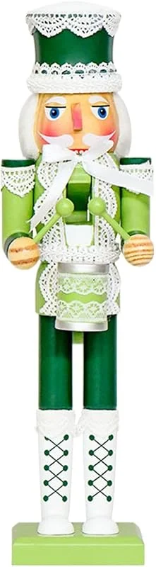 Veasbuu Figura de cascanueces hecha a mano, centro de mesa de madera, 38 cm — Decoracion Navidad