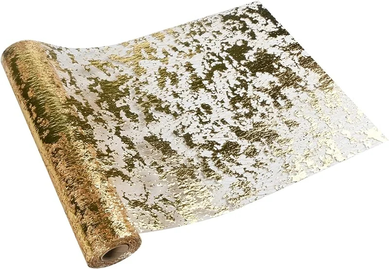 Yinshong Camino de Mesa Dorado 10mx28cm Recortable para Navidad Bodas — Hogar y cocina