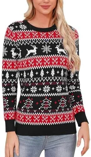 Visita la tienda de Gyabnw Gyabnw Jersey Navidad Familia Hombre y Mujer Suéter de Navidad Redondo Pullover de Punto de Navidad Clásico Sweater Lindo Suéter Navideño para niña&niños Parejas para Otoño Invierno — Ropa Navidad