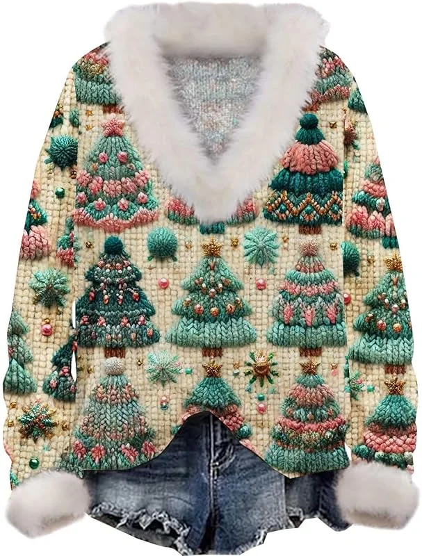 Generic HUIFUAO - Sudadera de Navidad para mujer, suéter de Navidad para mujer, suéter de Navidad para mujer, suéter de Navidad para mujer — Ropa Navidad