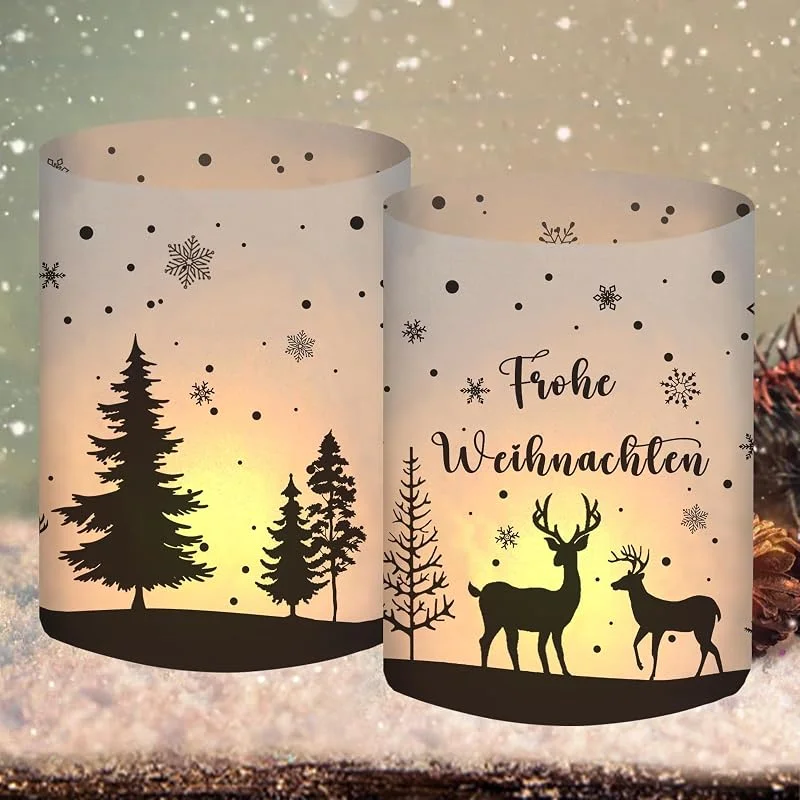 BOYATONG 12 Portavelas para Decoración de Mesa, Decoración Navideña, Adecuado para Velas de Té o Velas — Adviento y mesa