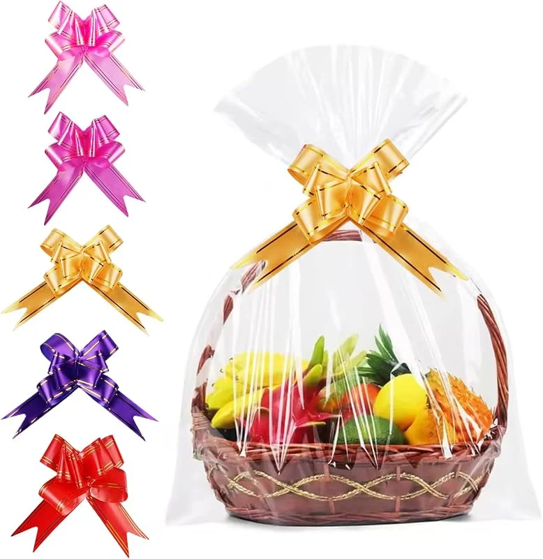Lunza 5 Piezas Bolsas de Celofán Grandes para Regalos, Cestas, Flores, Artesanías — Envoltorio regalo