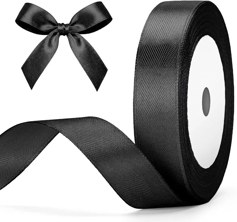 Visita la tienda de G2PLUS G2PLUS Cinta de Raso Negra, Cinta para Regalos de 20mm x 22m — Envoltorio regalo