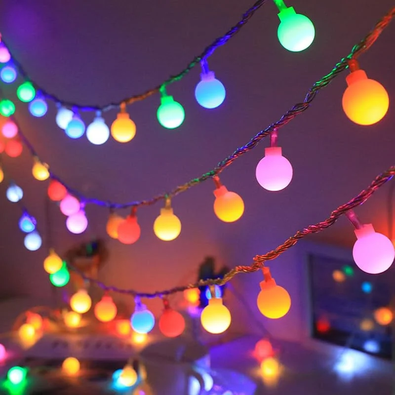 A.bigwhale 30 LED Guirnalda Luces Pilas, Bola LED Luces de Cadena, Cadena de Luces Navidad 3 M Multicolore globo, luces de hadas para interior, balcón, terraza, jardín, fiestas, Navidad, boda