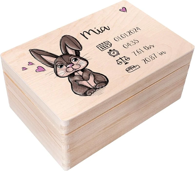 Visita la tienda de Creative DECO Creative DECO Caja de Recuerdos Personalizada para Bebés, RegaloNacimiento — Envoltorio regalo