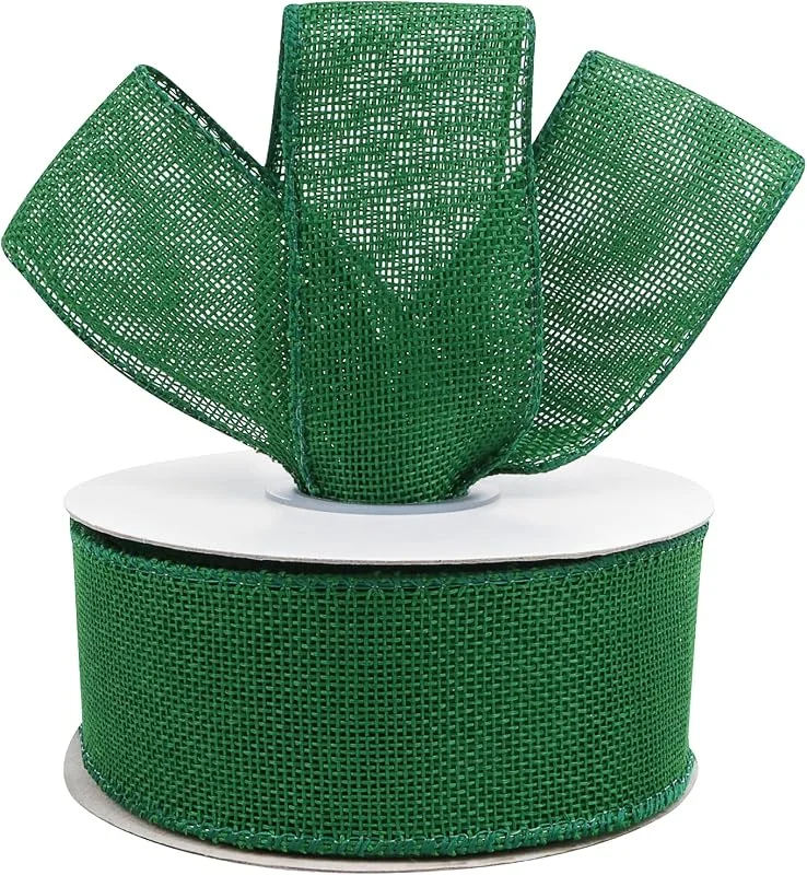 KOVSGQ Cinta De Yute Vintage Rollo De Cinta De Arpillera Cintas Decorativa De Yute 5cm x 18.2m para Envolver Regalos Navidad Boda Fiestas Costura Bautizos y Manualidades (Verde) — Envoltorio regalo